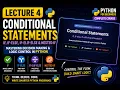 Python Lecture 4 Conditional Statements in Python If If-Else Elif Nested If