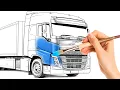 Coloring VOLVO Truck The Big Truck Hits the Road - Coloring Pages