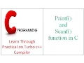 Printf and Scanf function in C