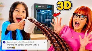 FIZEMOS UMA CANECA EM IMPRESSÃO 3D PRA TROLLAR A VELMANELMA *Ela Caiu?