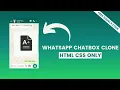 WhatsApp Chat Box Clone Html Css WhatsApp Clone