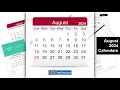 August 2024 Calendar 123FreeVectors