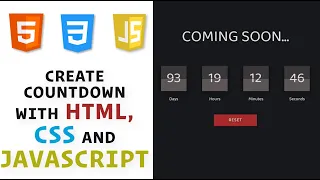 Countdown with HTML CSS and JavaScript How to create JavaScript Countdown