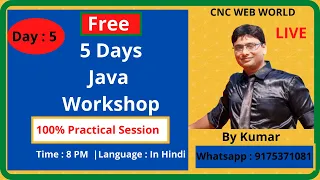 Day 5 Java Workshop by Kumar Sir Arrays in Java CNC WEB WORLD