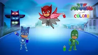 Wrong Slot PJ MASKS Learn Colors With Colorful SPRAY CAN Owlette Catboy Gekko Armadylan Romeo 