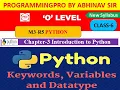 Python Language M3-R5 Class 6 Chapter 3 O Level New Syllabus programmingpro