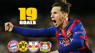 lionel messi all 19 goals against bundesliga german teams hd