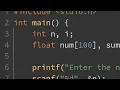 C program to calculate average of number s using array