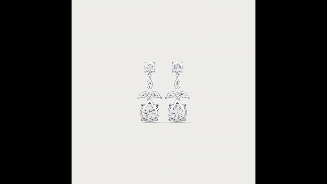5.45 CTW Round Lab-Grown Diamond Floral Drop Earrings