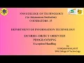 Exception Handling Object Oriented Programming SNS Institutions