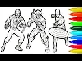 THE AVENGERS Coloring Pages With Colored Markers For Young Children THE AVENGERS Coloring Pages
