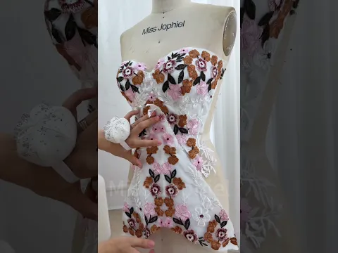 Making a corset floral autumn vibe wedding dress. #sewing #creative #weddingdress #bridalgown