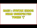 Ubuntu Bash Syntax error near unexpected token
