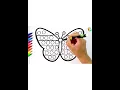 How to draw a Colorful Butterfly for kids - Ranbow Art Drawing and Coloring page
