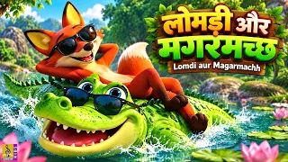 लोमड़ी और मगरमच्छ | Lomdi Aur Magarmachh | Hindi Kids Story | Cartoon in Hindi