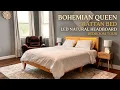 Bohemian Queen Rattan Bed LED Natural Headboard Bedroom Review - What You Need to Know