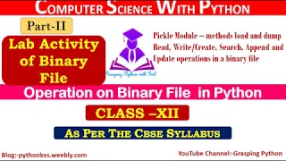2 Lab Activity on Binary File in Python Python Tutorial for Beginners File Operations in Python