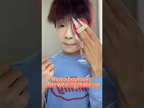 How a boy looks after wearing make-up