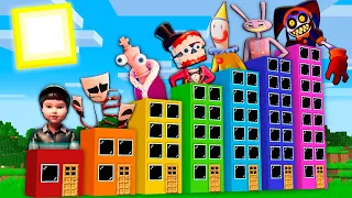 النجاة في لعبة الحبار ٣ السيرك الرقمي المذهل فنادق بومني جاكس كاين في ماين كرافت 