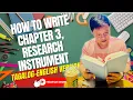 HOW TO WRITE CHAPTER 3 RESEARCH INSTRUMENT