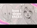 How I Draw Faces easy tutorial my art style