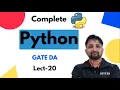 Set operations Lecture 20 Python Complete Course GATE DA Puneet Kansal