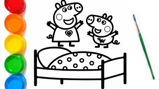 Peppa Pig & George Pig Bath Time Coloring for Kids π·π¨ | Drawing & Painting | Kids Art