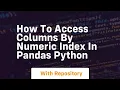 how to access columns by numeric index in pandas python