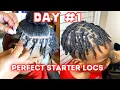 Tutorial on Perfect MEN Two strand twist Starter Locs Interlocking crochet Men short hair