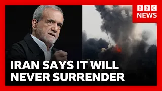 iran says it will never surrender as trump warns it faces complete destruction bbc news