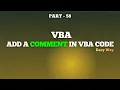 Part 58 - VBA Comments Explained Why How to Comment Code Properly Must-Know VBA Tip Hindi