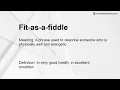 Fit-as-a-fiddle Meaning