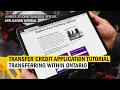 Transfer Credit Application Tutorial - Transferring Within Ontario