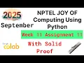NPTEL The Joy of Computing using Python week 11 quiz assignment answers with proof of each answer