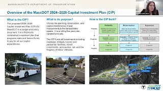 Draft 2024-2028 MassDOT Capital Investment Plan Public Meeting - Western Mass Region