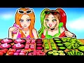 We ONLY Ate GREEN PINK Foods in Roblox MUKBANG