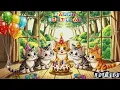 Download Lagu Happy Birthday Song Mom Cat \u0026 Kitten | Cute Cats Party! | HBD For You