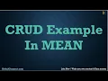 CRUD Example Using MEAN Stack Angular Express js MongoDB Node js