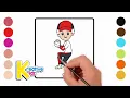 How to Draw and Color Baseball for Kids Sports Coloring Book and Page Art for Kids