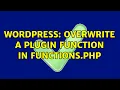 Wordpress overwrite a plugin function in functions php
