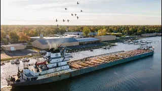 Calumet sliding out with the current Saginaw River cam 22