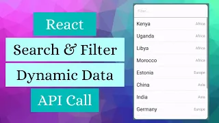 Search Filter in React with Dynamic Data API Call with in React