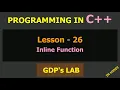Inline function Lesson - 26 C in Hindi