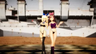 mmd r18 vtuber kizuna ai x mirai akari bikini dance