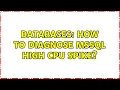 Databases How to diagnose MSSQL high CPU spike 2 Solutions
