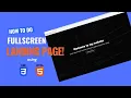 How to do Full Screen Landing Page using HTML and CSS Coding Ben