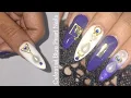 Celestial Blue Pearl Nail Art Luxury Nail Extensions