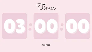 3 Hours Silent Timer With Cute Ending Alarm Pastel Pink Timer 