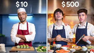 Chef Michelin con $10 vs Nosotros con $500 Haciendo Sushi