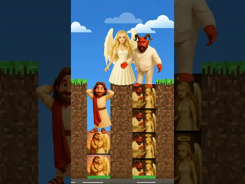 Who will angel woman choose?😇 Jesus✝️ or Devil😈? #biblequiz #jesus